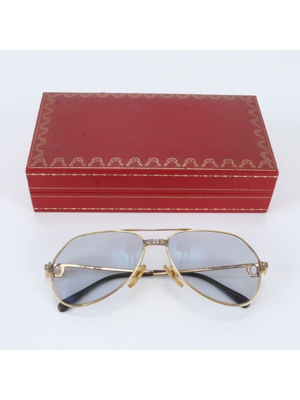 Cartier Santos Double Bridge Eyewear Sunglasses Gold